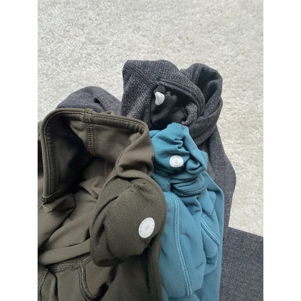 3PC- Lululemon Cropped Leggings All The Right, Wunder Under,